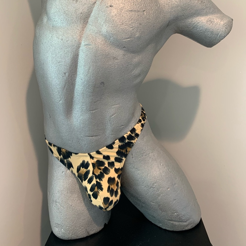Men’s Cheetah Full Pouch Thong made in USA R105T